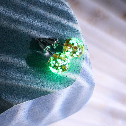 Merlot | 925er Sterlingsilber | Glühwürmchen-Glas-Ohrstecker