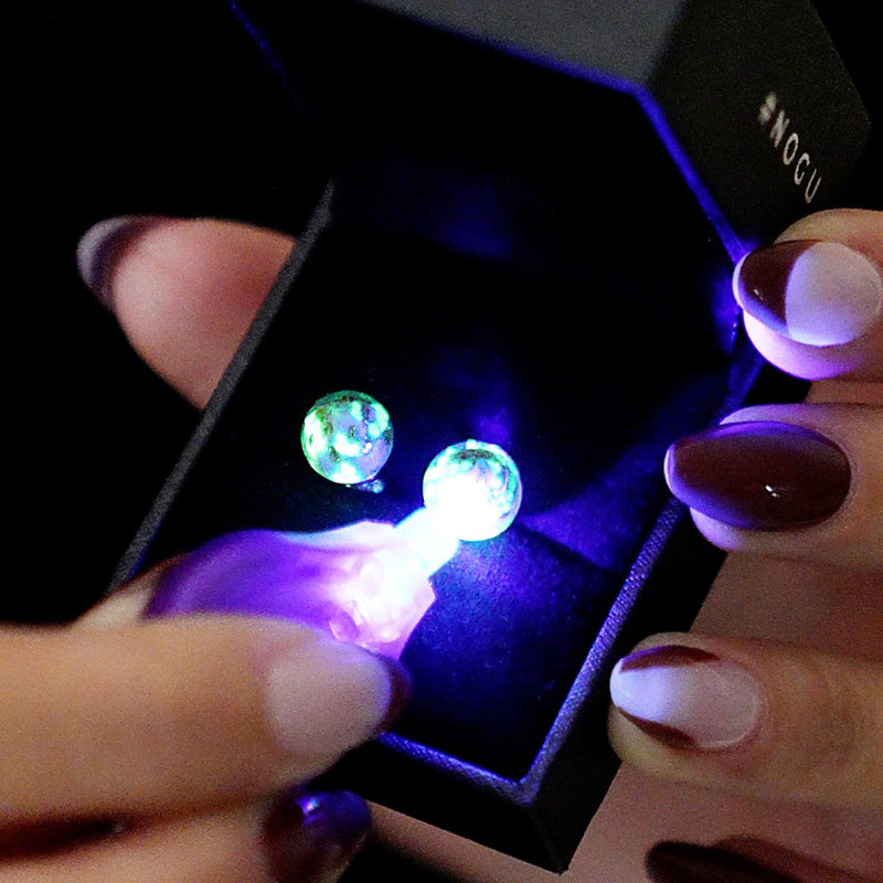 Immergrün | 925er Sterlingsilber | Glühwürmchen-Glas-Ohrstecker