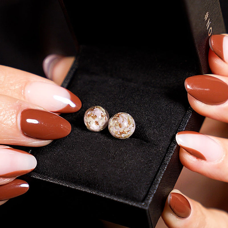 Immergrün | 925er Sterlingsilber | Glühwürmchen-Glas-Ohrstecker