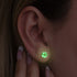 Immergrün | 925er Sterlingsilber | Mini-Glühwürmchen-Ohrstecker aus Glas