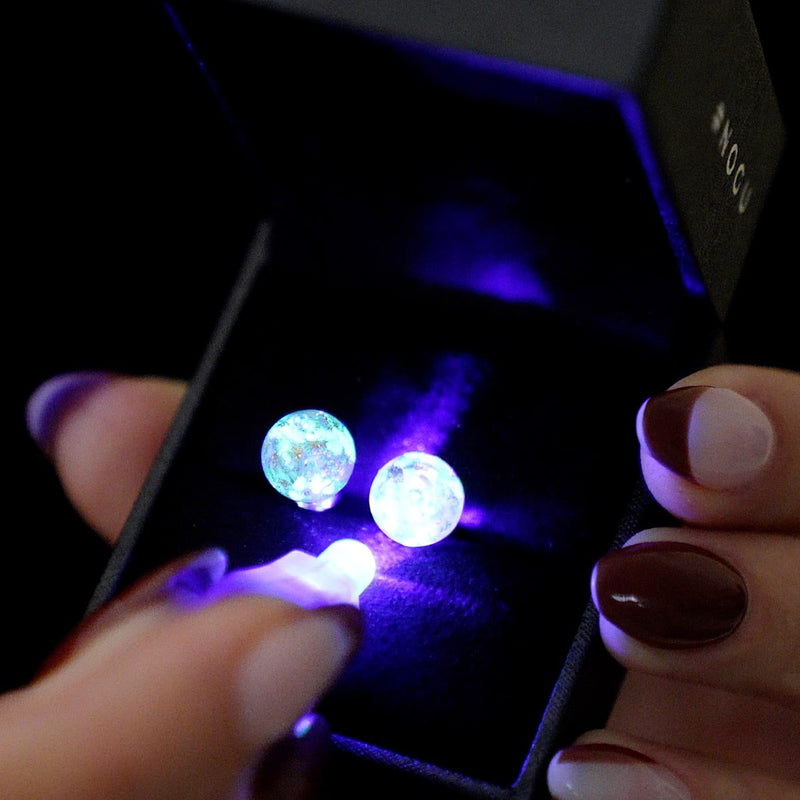 Rosenwasser | 925er Sterlingsilber | Glühwürmchen-Glas-Ohrstecker