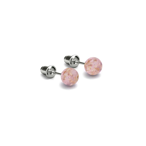 Rosenwasser | 925er Sterlingsilber | Mini-Glühwürmchen-Ohrstecker aus Glas