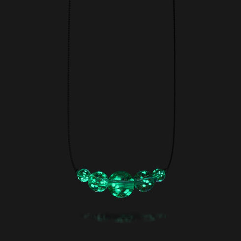 Alabaster | 925er Sterlinggold Vermeil | Glühwürmchen-Glas-Halskette mit Unendlichkeitsverschluss