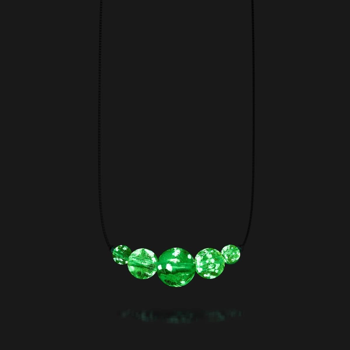 Bernstein | 925er Sterlingsilber | Glühwürmchen-Glas-Halskette mit Unendlichkeitsverschluss