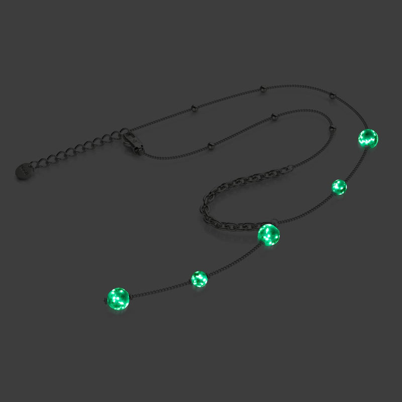 Himmelblau | Silber | Firefly Glas Kaskaden Doppelanhänger