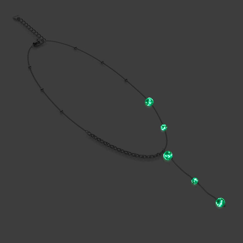 Himmelblau | Silber | Firefly Glas Kaskaden Doppelanhänger