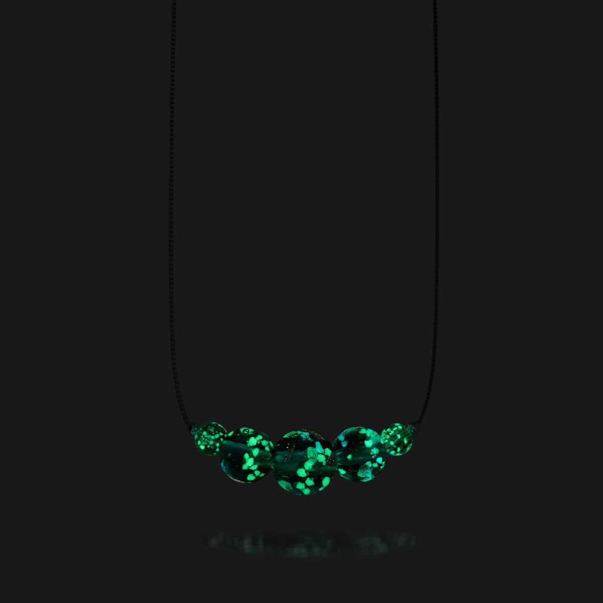 Evergreen | 925 Sterling Silber | Glühwürmchen-Glas-Halskette mit Unendlichkeitsverschluss