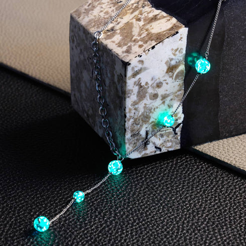 Indigo | Silber | Firefly Glas Kaskaden Doppelanhänger