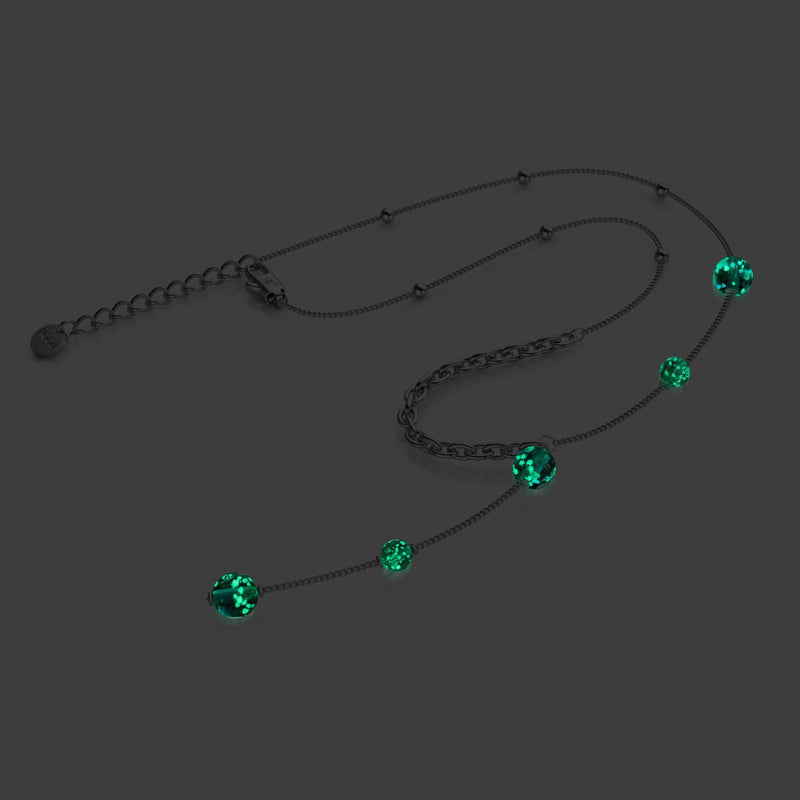 Indigo | Silber | Firefly Glas Kaskaden Doppelanhänger