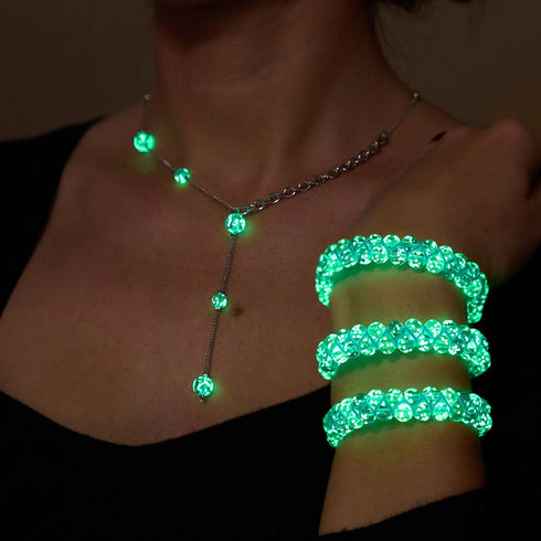 Indigo | Silber | Firefly Glas Kaskaden Doppelanhänger