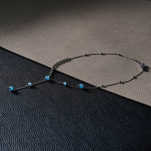 Indigo | Silber | Firefly Glas Kaskaden Doppelanhänger