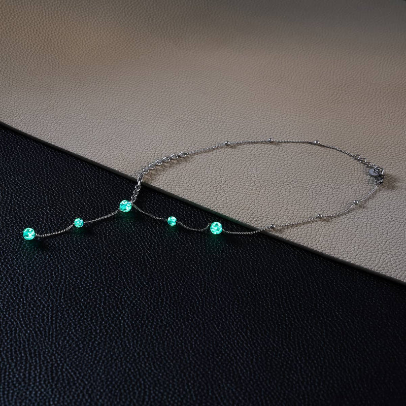 Indigo | Silber | Firefly Glas Kaskaden Doppelanhänger