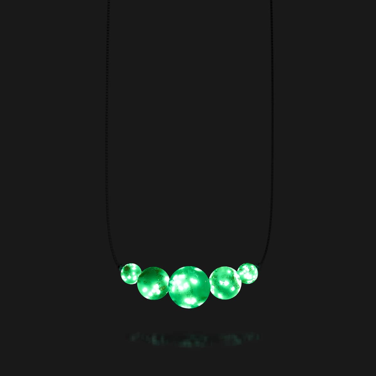 Elfenbein | 925er Sterlingsilber | Glühwürmchen-Glas-Halskette mit Unendlichkeitsverschluss