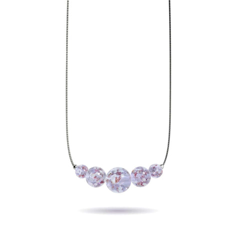 Flieder | 925 Sterling Silber | Glühwürmchen-Glas-Halskette mit Unendlichkeitsverschluss