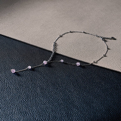 Lila | Silber | Firefly Glas Kaskaden Doppelanhänger