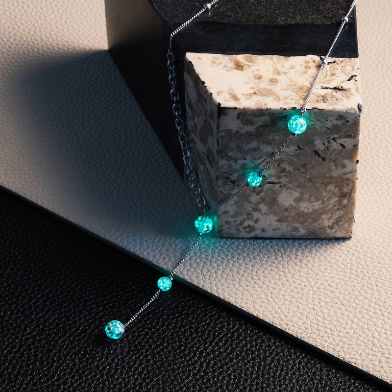 Lila | Silber | Firefly Glas Kaskaden Doppelanhänger