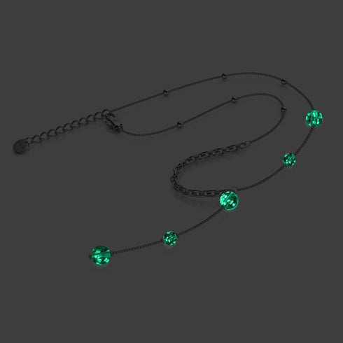 Lila | Silber | Firefly Glas Kaskaden Doppelanhänger