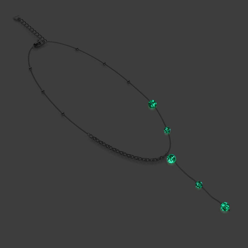 Lila | Silber | Firefly Glas Kaskaden Doppelanhänger