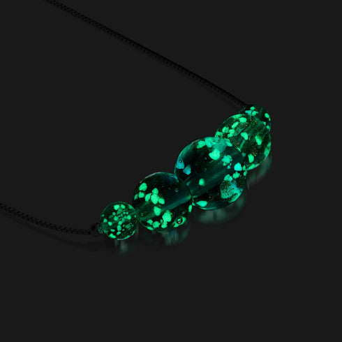 Merlot | 925er Sterlingsilber | Halskette mit Glühwürmchen-Glas-Unendlichkeitsverschluss