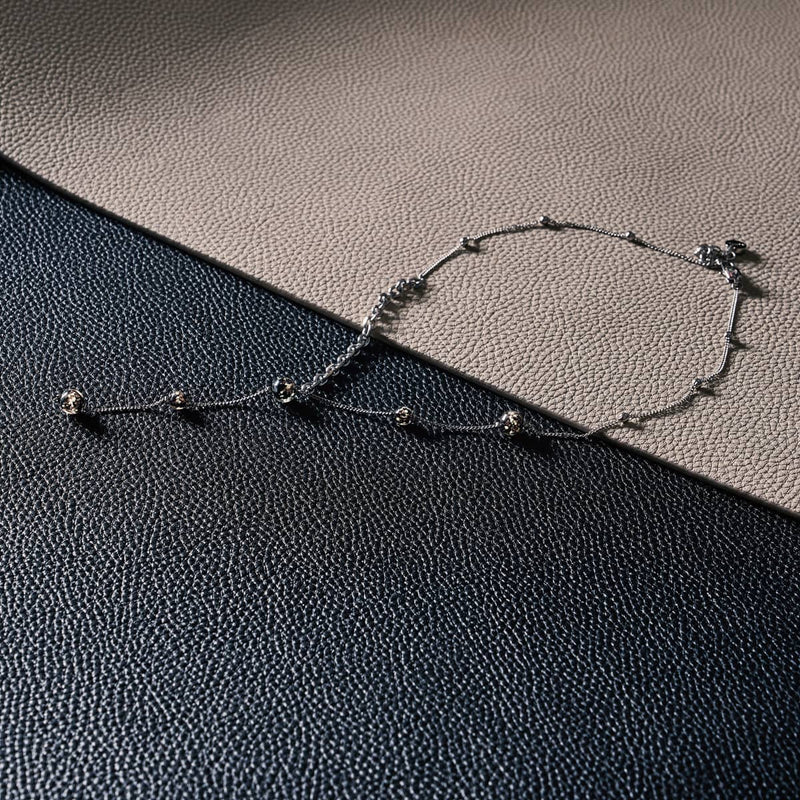 Obsidian | Silber | Glühwürmchen-Glas-Kaskaden-Doppelanhänger