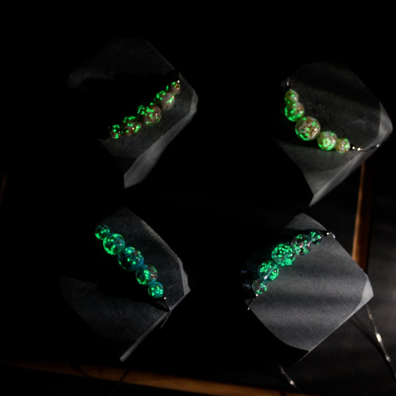 Immergrün | 925 Sterling Silber | Glühwürmchen-Glas-Halskette mit Unendlichkeitsverschluss