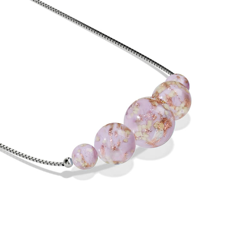 Immergrün | 925 Sterling Silber | Glühwürmchen-Glas-Halskette mit Unendlichkeitsverschluss