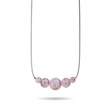 Immergrün | 925 Sterling Silber | Glühwürmchen-Glas-Halskette mit Unendlichkeitsverschluss
