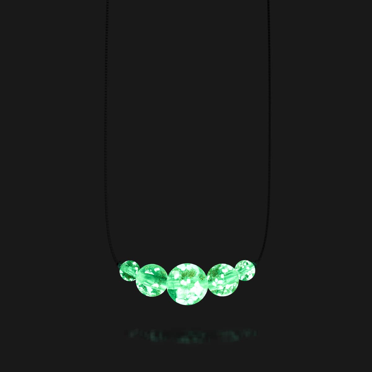 Rosenwasser | 925er Sterlingsilber | Glühwürmchen-Glas-Halskette mit Unendlichkeitsverschluss