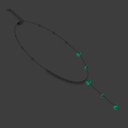 Blaugrün | Silber | Firefly Glas Kaskaden Doppelanhänger