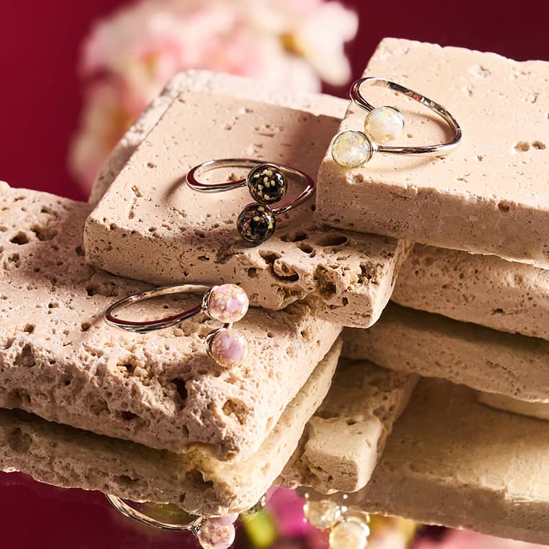 Obsidian | 925er Sterlingsilber | Glühwürmchenglas | Unendlichkeits-Helix-Ring