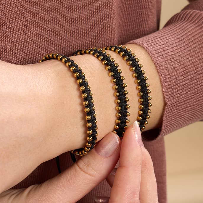 Gold x Schwarz | Freundschaftsarmband DOT