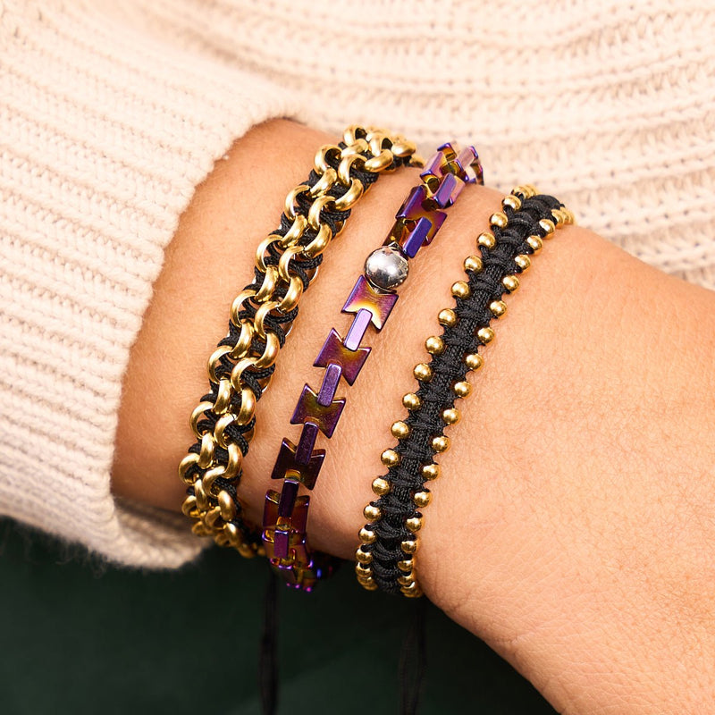 Gold x Schwarz | Freundschaftsarmband DOT