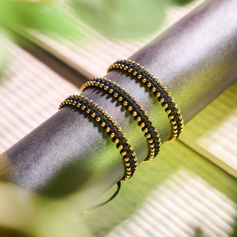 Gold x Schwarz | Freundschaftsarmband DOT