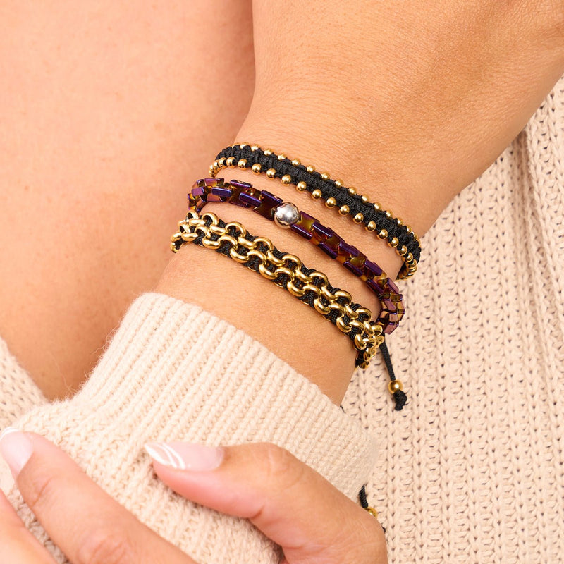 Gold x Schwarz | Freundschaftsarmband DOT