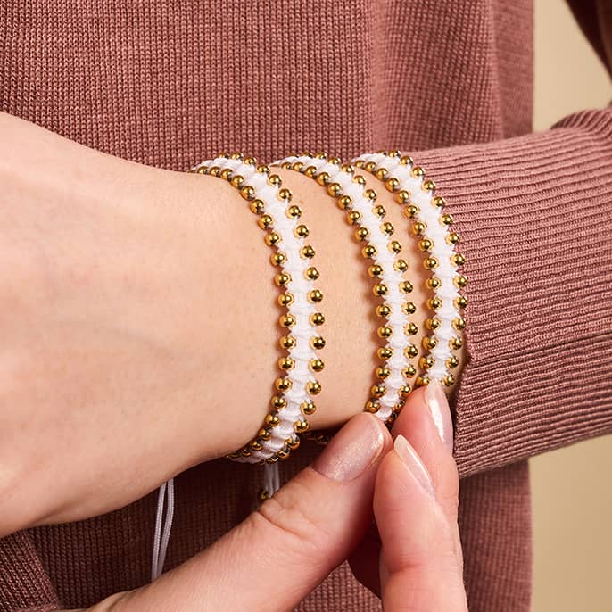 Gold x Weiß | Freundschaftsarmband DOT