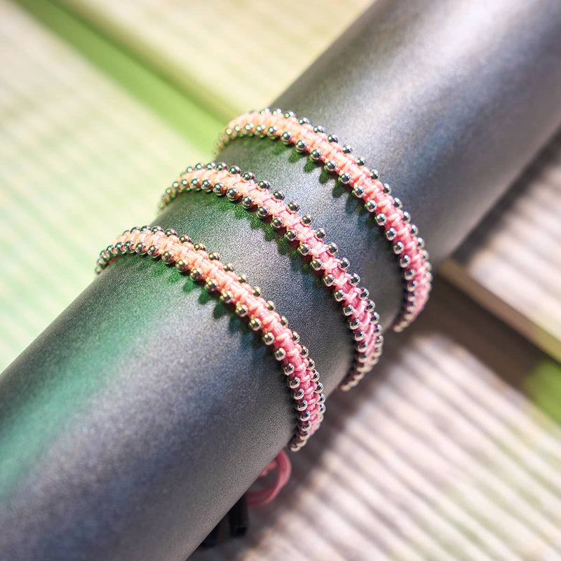 Silber x Kaugummi | Freundschaftsarmband mit Punkten