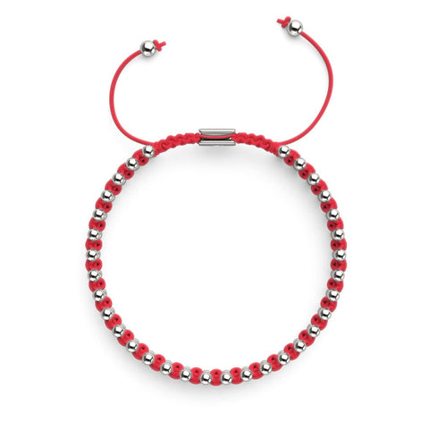 Silber x Kirsche | Freundschaftsarmband DOT