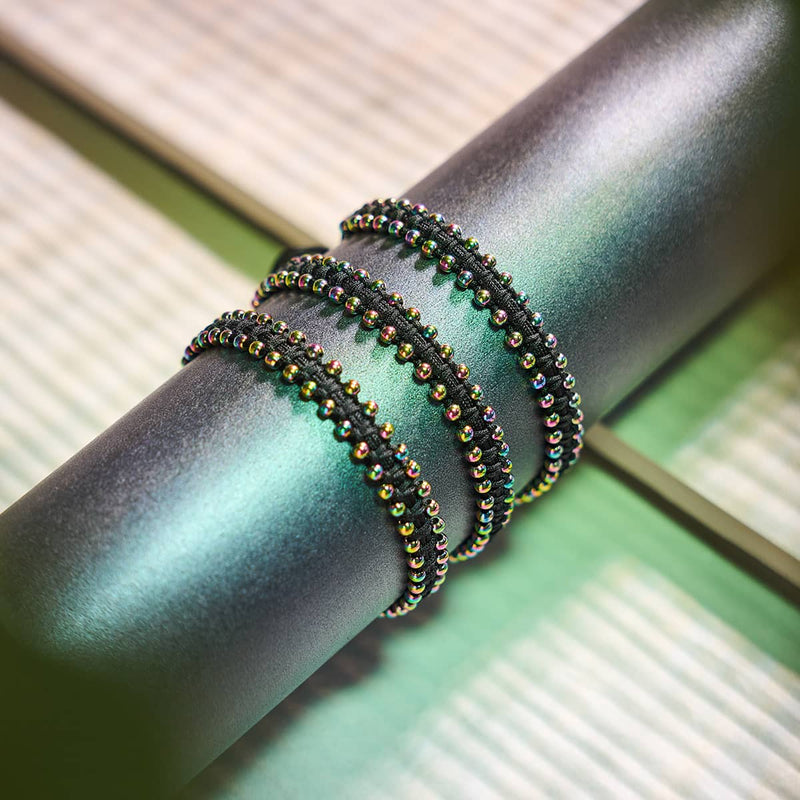 Einhorn Silber x Schwarz | Freundschaftsarmband DOT