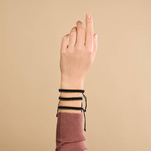 Einhorn Silber x Schwarz | Freundschaftsarmband DOT