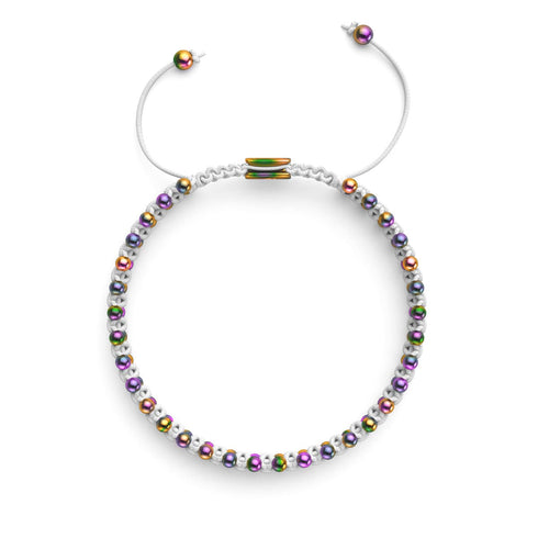 Einhorn Silber x Weiß | Freundschaftsarmband DOT