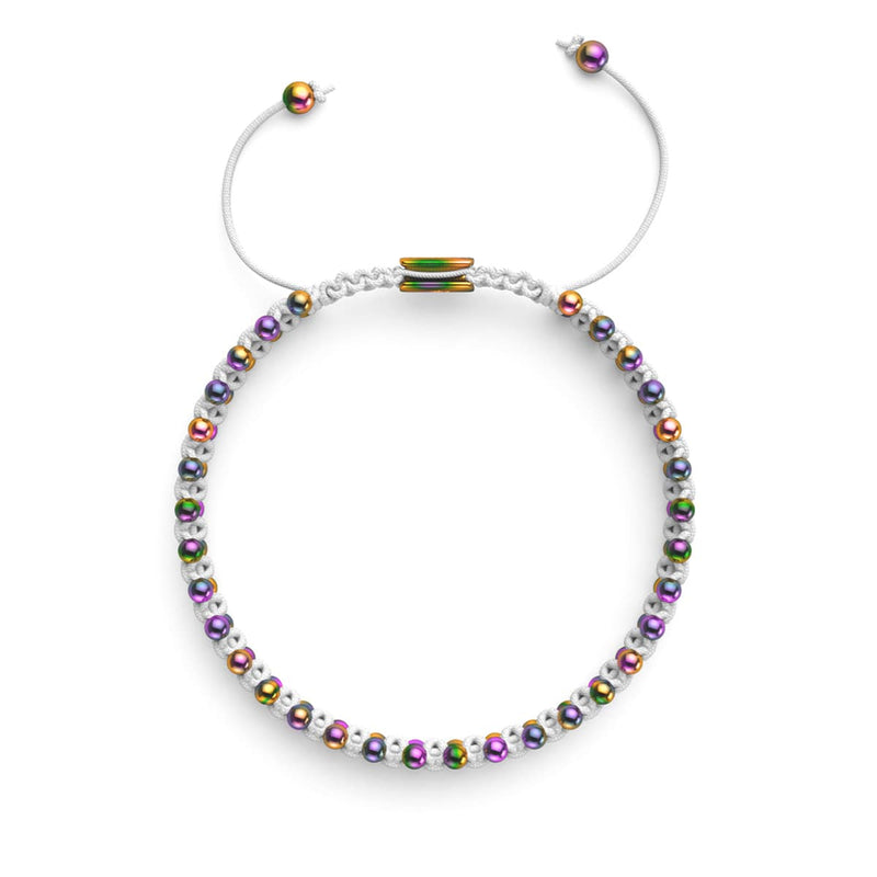 Einhorn Silber x Weiß | Freundschaftsarmband DOT