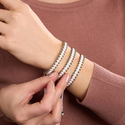 Einhorn Silber x Weiß | Freundschaftsarmband DOT