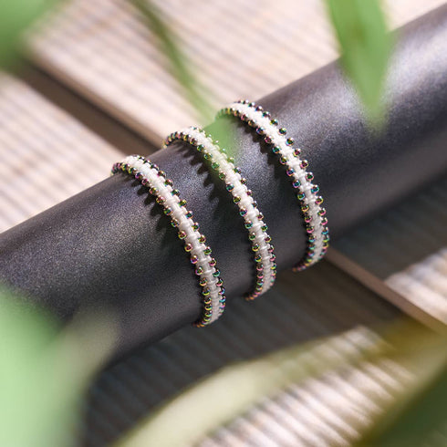 Einhorn Silber x Weiß | Freundschaftsarmband DOT