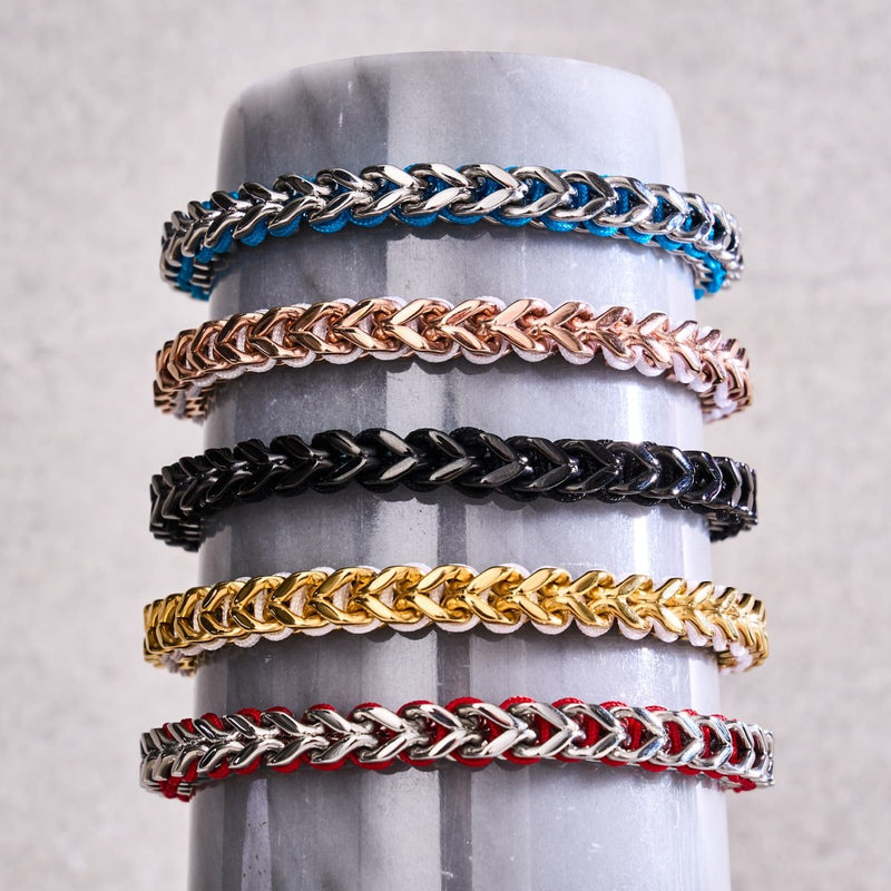 Schwarz x Rotguss | Gaia Weizenkettenarmband