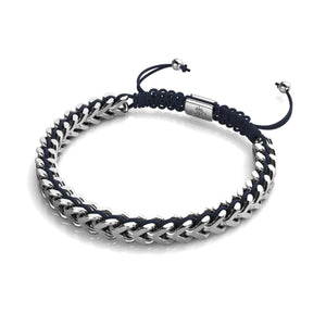 Schwarz x Silber | Gaia Weizenkettenarmband