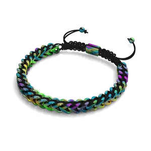 Schwarz x Einhorn Silber | Gaia Weizenkettenarmband