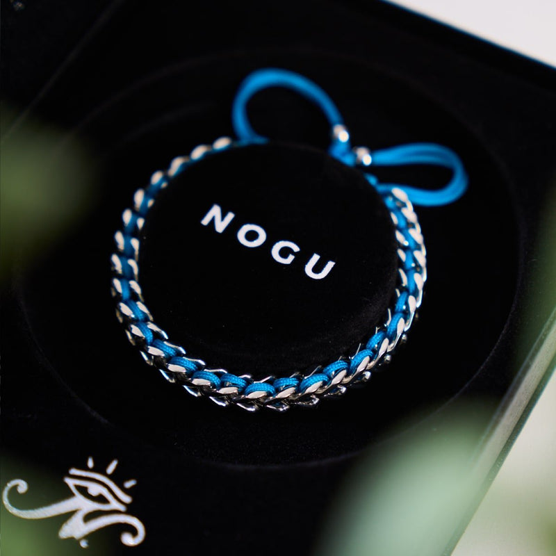 Blau x Silber | Gaia Weizenkettenarmband