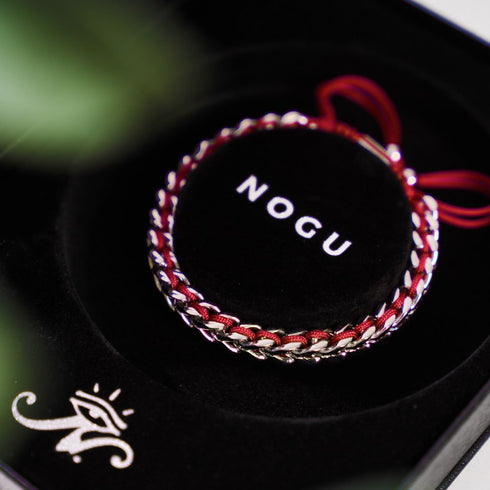 Rot x Silber | Gaia Weizenkettenarmband
