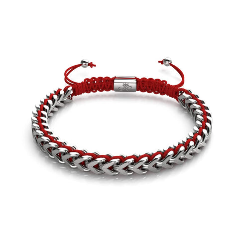 Rot x Silber | Gaia Weizenkettenarmband