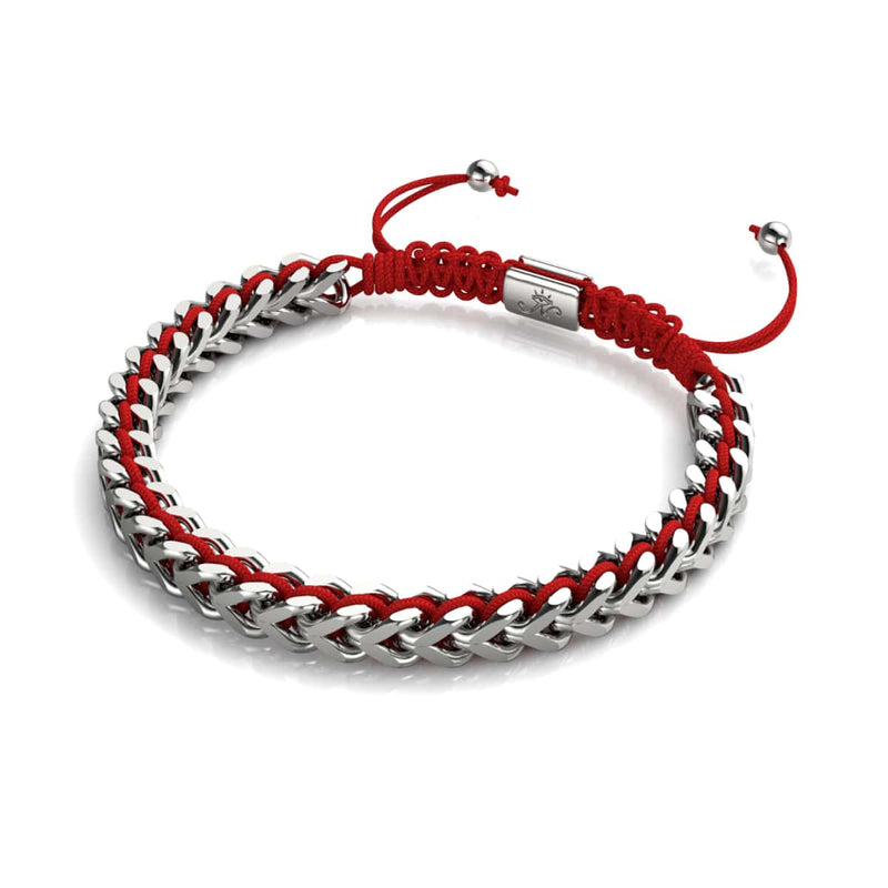 Rot x Silber | Gaia Weizenkettenarmband
